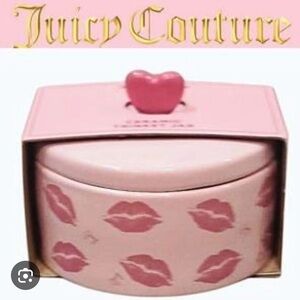 Juicy Couture Heart Lip Trinket dish bowl with lid in Pink NWT